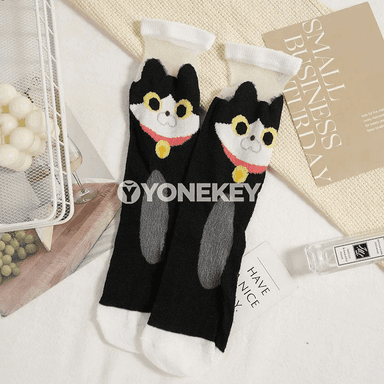 3 jübüt pişik görnüşli zenanlar üçin ýumşak joraplar