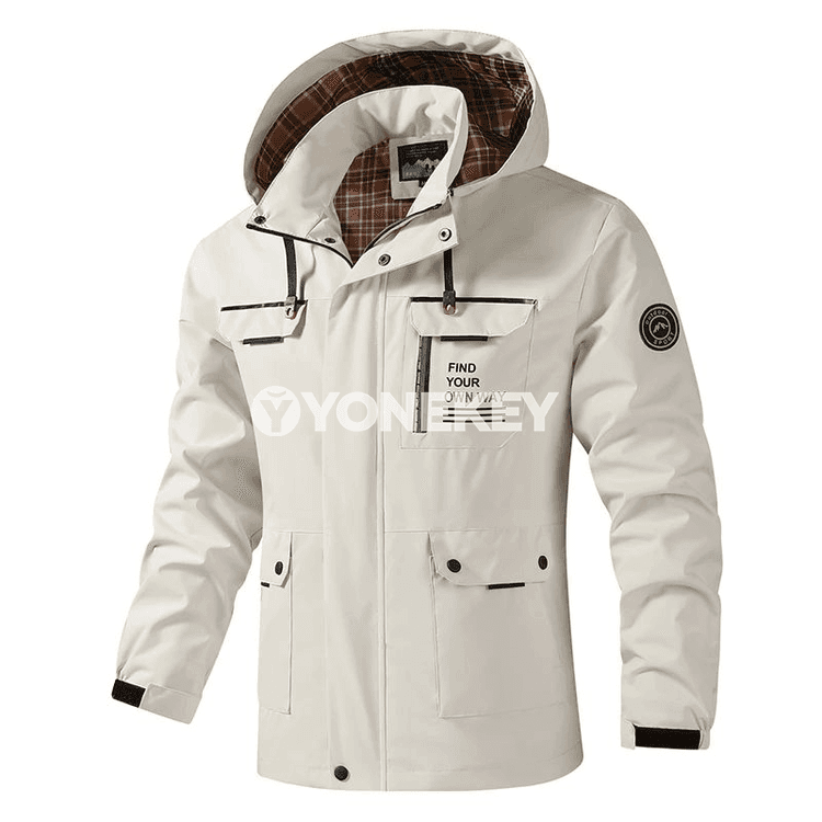 Suw geçirmeýän kapýuşonly erkek ýeňil gökdege garşy jaket