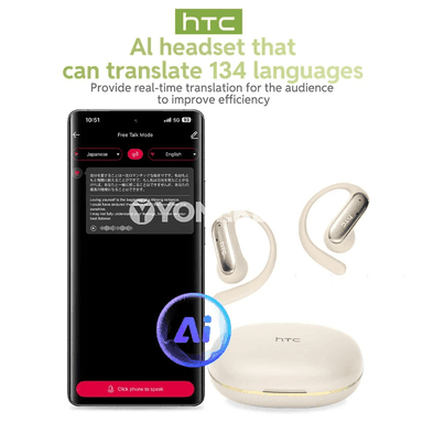 HTC NE52 simsiz Bluetooth gulaklyklary, AI terjimeçi, açyk görnüş