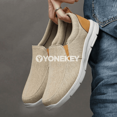 Erkekler üçin ýeňil kanwa loafers, rahat gündelik aýakgap