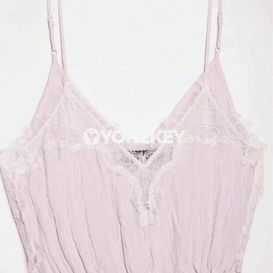Zenanlar üçin dantelli ýeňil camisole top, tomusky täze görnüş