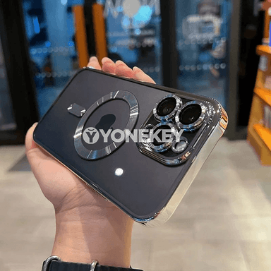iPhone üçin açyk transparent magnitli silikon gapak, güýçli goragly
