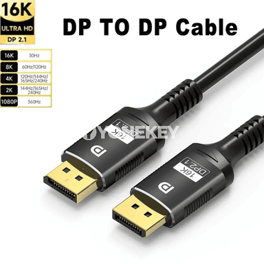 16K DisplayPort 2.1 kabeli, 8K@120Hz, 4K@240Hz, 80Gbps