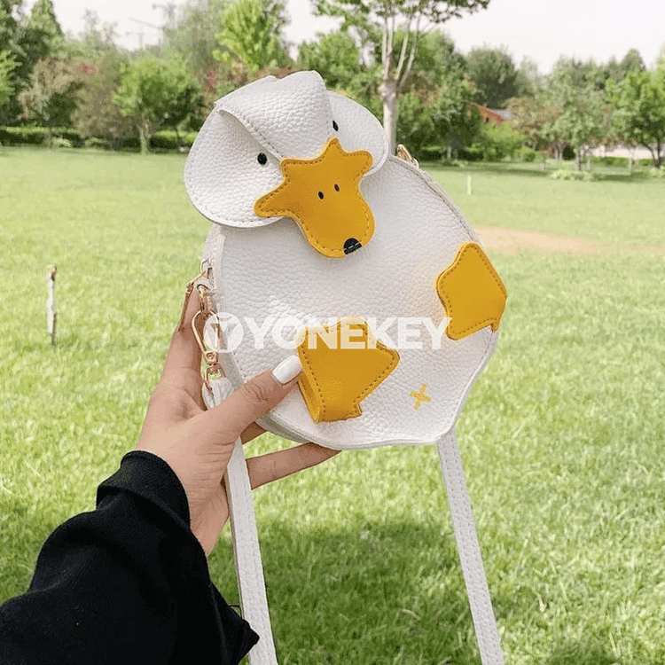 Mini ördek görnüşli 3D krossbodi sumka, PU deri