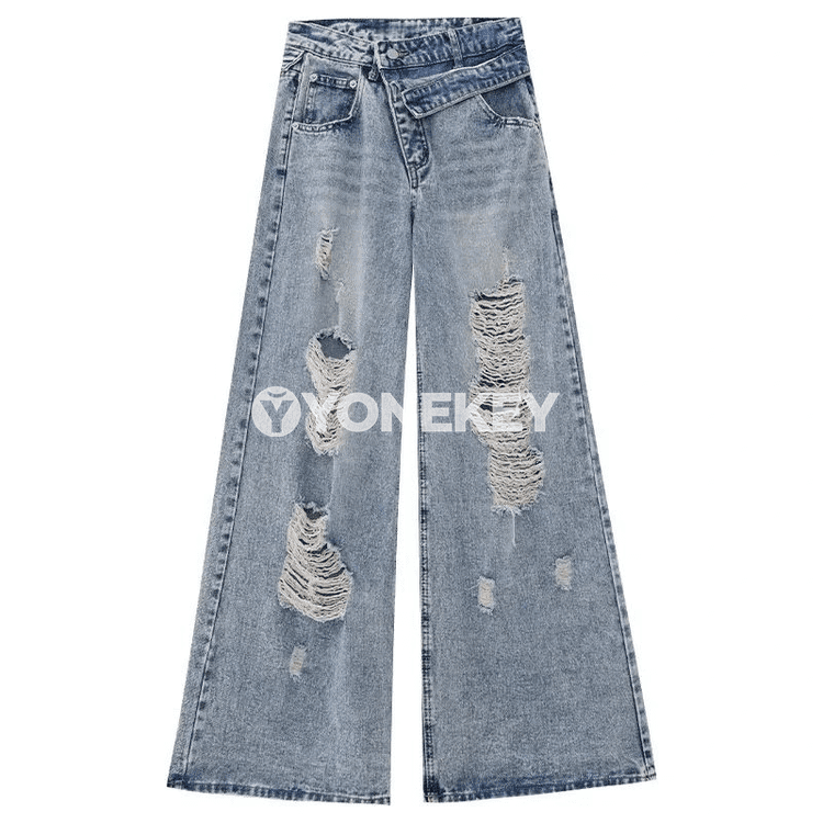 Aýal-gyzlar üçin giň balakly jeans, şäher stili we jübili rahat model