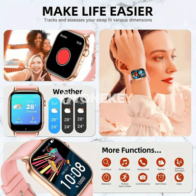 Aýallar üçin 2.01'' AMOLED GPS akylly sagat, Bluetooth jaňly