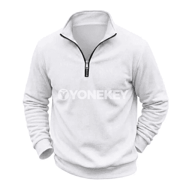 Erkekler üçin ýyly zipli sport switeri, ýumşak fleece içlikli