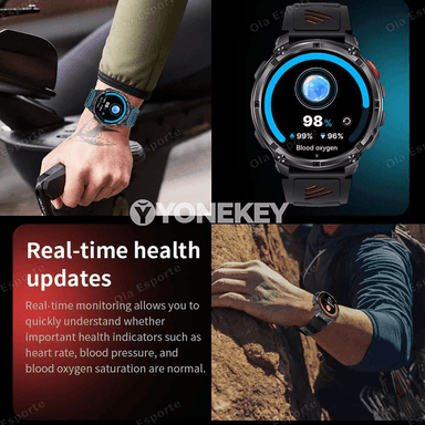Erkekler üçin 1.7" AMOLED GPS sport akylly sagat, 5ATM, 1100 mAh