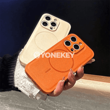 iPhone üçin MagSafe mat PU deri örtük, magnitli, mat görnüş