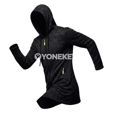 Erkekler üçin ýyly kapüşonly fermuarly fleece hudi penjek
