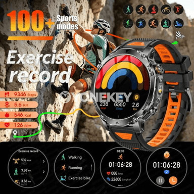 GUHUAVMI AK106 1.7" HD, 1400 mAh, 10ATM sport akylly sagat, Bluetooth jaň