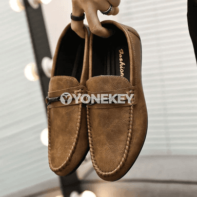 Erkekler üçin rahat loafer köwüşleri, PU deri, 39-45 ölçeg