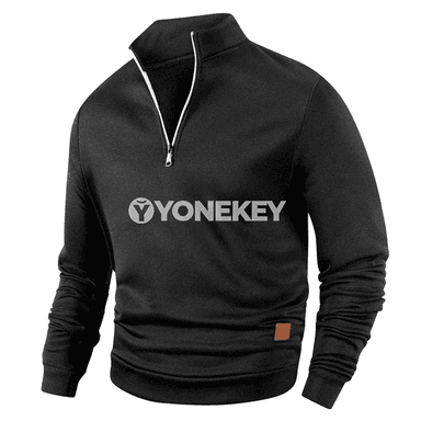 Erkekler üçin ýyly, ýarym fermuarly uzyn ýeňli sport sweatshirt