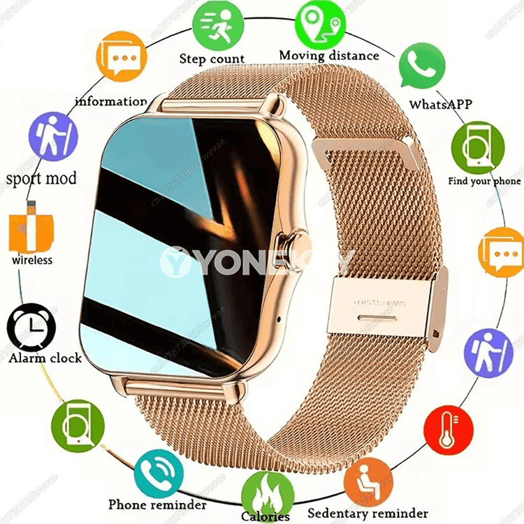 Zenanlar we erkekler üçin akylly sagat, Bluetooth jaňly, sport modeli