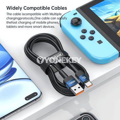 NNBILI 100W USB-C çalt zarýad kabeli, 1m/2m