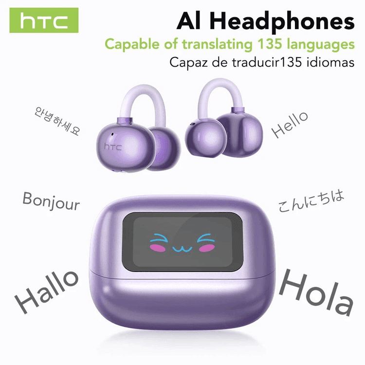 HTC NE54 Bluetooth gulaklyklary, AI terjimeçi, akylly sensorly ekranly