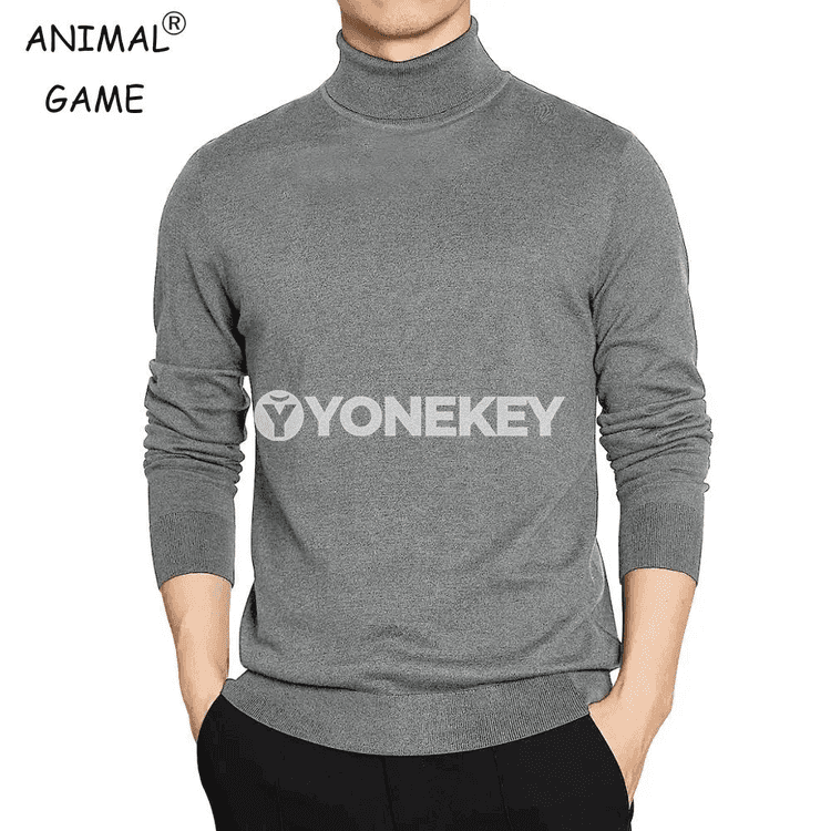 Erkekler üçin ýyly balakly golly switer, ýokary boýunly, gündelik geýim