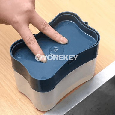 Awtomat sabyn dispenseri — aşhana üçin, sünger saklaýjy bilen