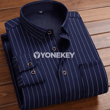Gyş üçin ýyly fleece bilen erkekler üçin öýken köýnek, gözenekli uzyn ýeňli