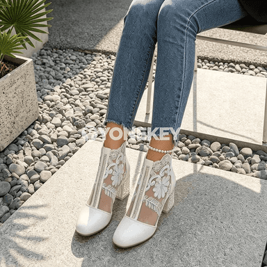 Zenanlar üçin mesh ökjeli aýakgaplar, zipperli döwrebap booties