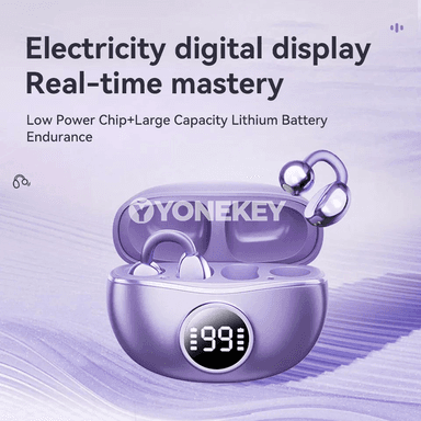 Earclip simsiz Bluetooth nauşnik, LED ekranly, mikrofonly