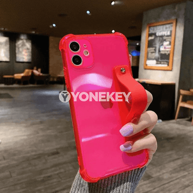 iPhone üçin bileklikli inçe urga garşy transparent gapak