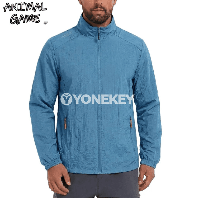 Erkekler üçin ýeňil sport UV goragly ýazky jaket