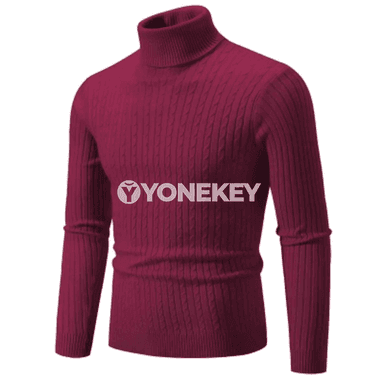 Erkekler üçin ýyly beýik ýakaly örme switer