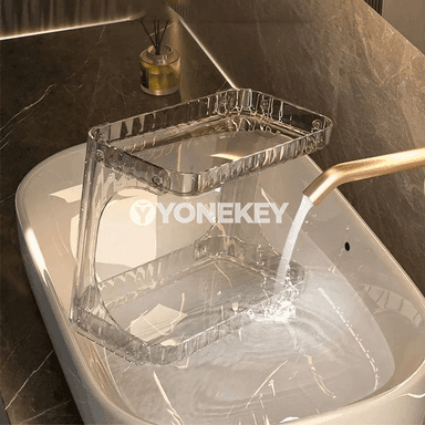 Banyo üçin 2 gatly ammar polka, kosmetika we aksesuarlar üçin goýulýan rack