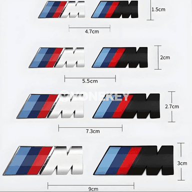BMW M emblemli kuzow stikeri, arka bagaj ýazgysy — 5.5/4.5/9/7.3 sm