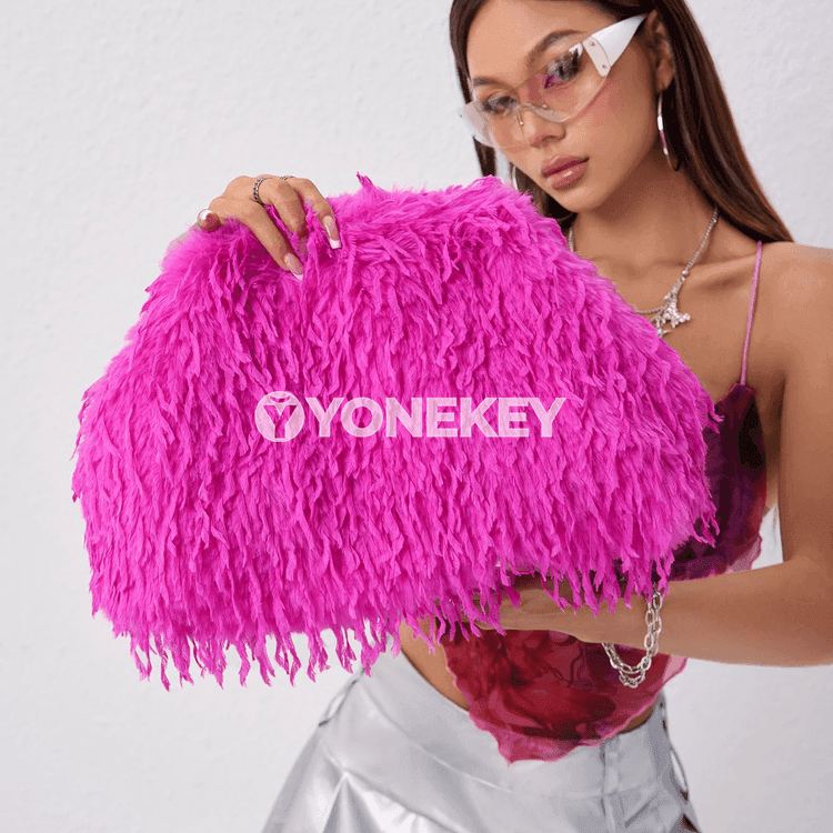 Aýal-gyzlar üçin dopamin stilli klips sumka, uly göwrümli elegant clutch