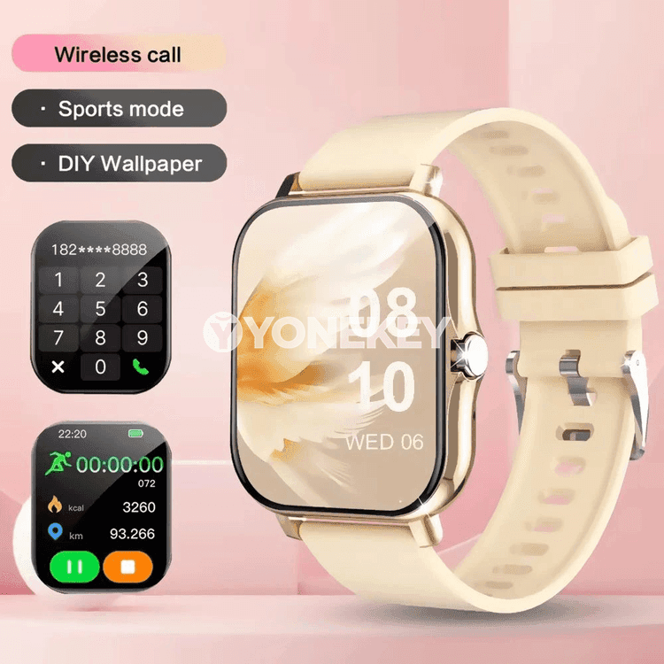 Akylly sagat Android/iOS, 1.83 dýum ekranly, jaň kabul edýän, fitnes