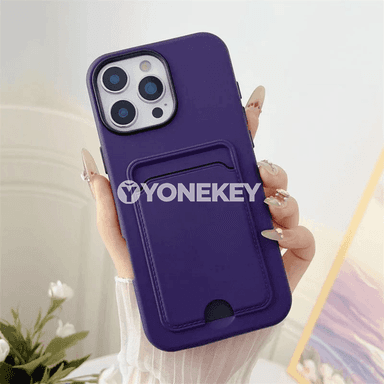 iPhone 16E-11 üçin kart saklaýjy gapak, matt TPU+PC goragly