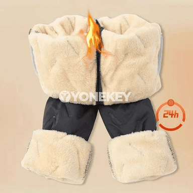 Zenanlar üçin ýyly fleece içlikli giň balak, suw geçirmeýän gyş görnüşi