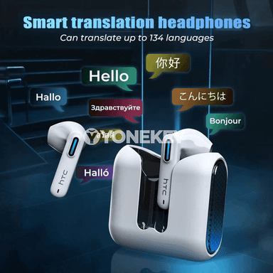 HTC NE49 simsiz Bluetooth TWS nauşnikler, AI terjime, gara/ak
