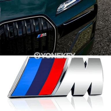 BMW üçin 3D M emblema — öň gril nyşany, ABS tuning aksesuary