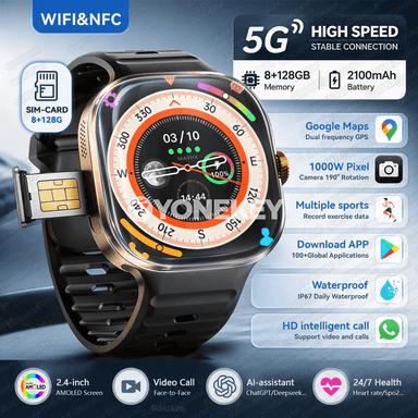 M99 akylly sagat, 5G/4G, 2.4" AMOLED, 8GB+128GB, kamera, NFC