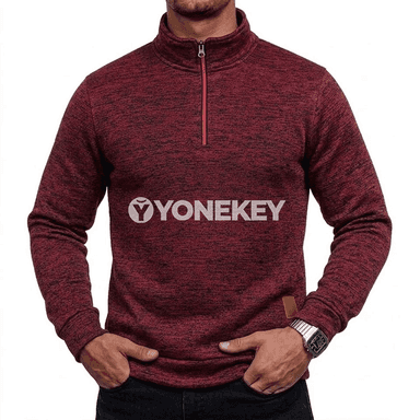 Erkekler üçin ýyly zipli sweatshirt, güýz-gyş üçin