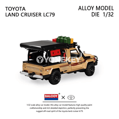 Toyota Land Cruiser LC79 1:32 metal oýunjak awtoulag, ak we sary