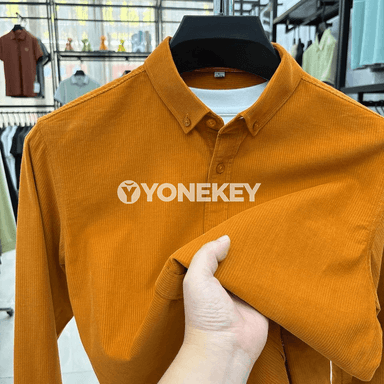 Erkekler üçin 100% pagta korduroý köýnek, ýeňli uzyn