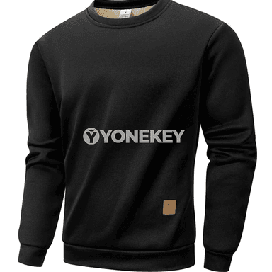 Erkekler üçin ýyly fleece pulower, uzyn ýeňli, gündelik stil