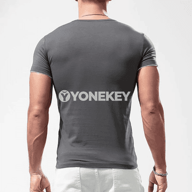 Erkekler üçin gysga ýeňli, slim fit, gündelik futbolka