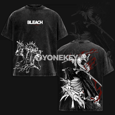BLEACH Zaraki Kenpachi erkekleriň oversize futbolkasy, ýokary hilli pagta