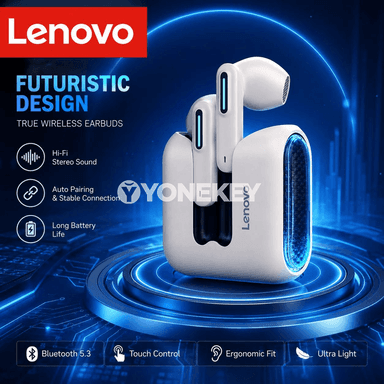Lenovo EA189 Bluetooth 5.4 simsiz gulakçyklary, LED gaply sport nauşnikler
