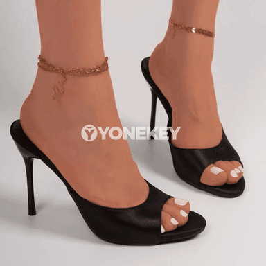 Zenanlar üçin täze stiletto balyk agyz sandal, açyk ujly, elegant