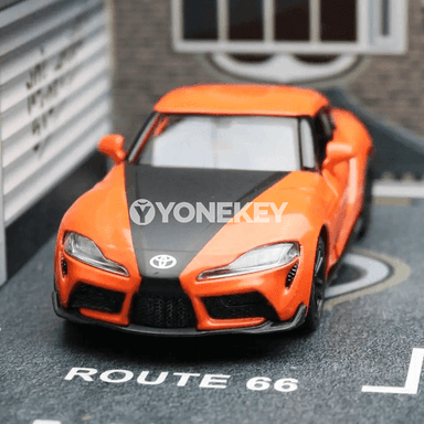 1:36 Toyota GR Supra metal model awtoulag, yza çekip goýbermek, kolleksiýa üçin