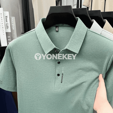 Erkekler üçin ýaz üçin ýeňil gysga ýeňli polo köýnek