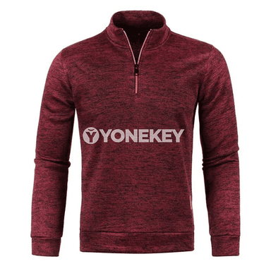 Erkekler üçin ýyly uzyn ýeňli galyň half-zip sweatshirt