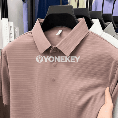 Erkekler üçin dem alýan polo futbolka, gysga ýeňli sport stil
