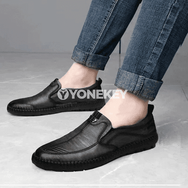 Erkekler üçin gündelik slip-on deri loafer aýakgaplar, rahat we ýeňil